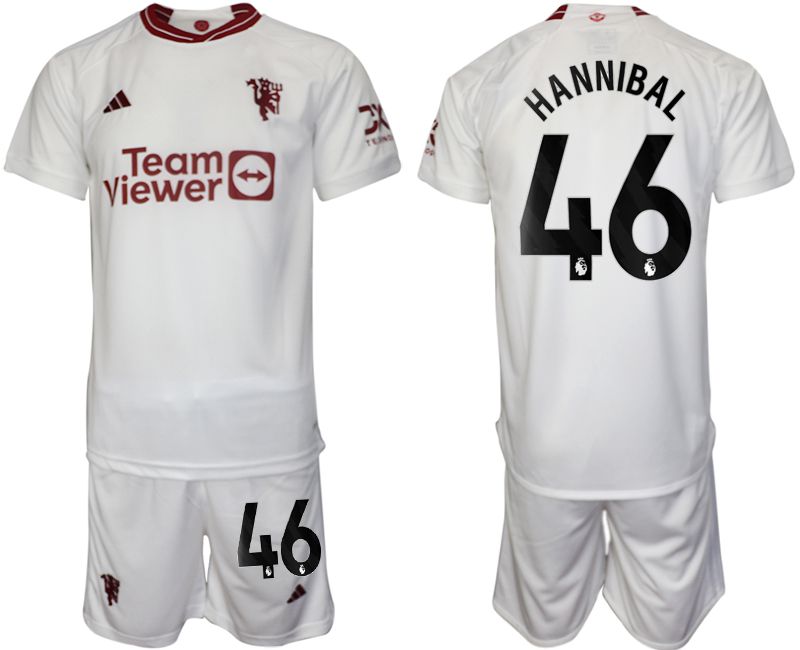 Men 2023-2024 Club Manchester United away white #46 Soccer Jersey